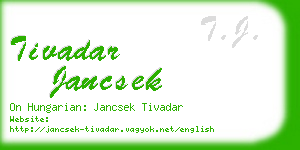 tivadar jancsek business card